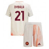 Billiga AS Roma Paulo Dybala #21 Barnkläder Borta fotbollskläder till baby 2024-25 Kortärmad (+ Korta byxor)